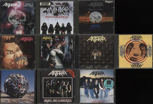Anthrax 1984-1995 Studio Albums UK Cd Album TEN CDS 1984-1995